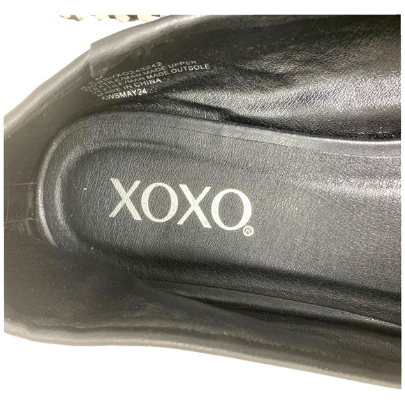 XOXO Dobsi Sz 8.5 Black Bejeweled Rhinestone Ballet Flats Skimmers Shoes - Picture 7 of 8